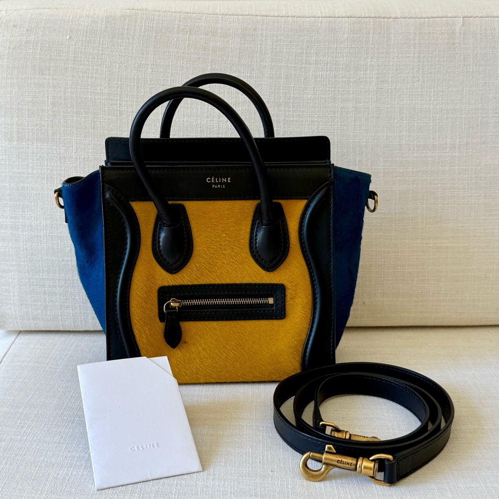 Collector’s piece: Céline Luggage Mini Tote (Pony Hair/Calfskin, Tricolor)